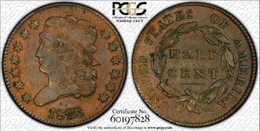 1826 1/2C AU55BN