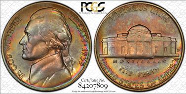 1939-D 5C Reverse of 1940 AU58