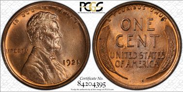 1921 1C MS65RD