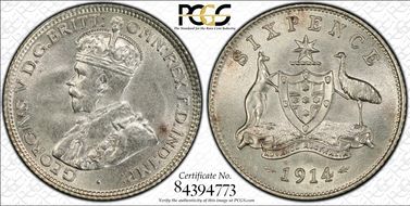 1914 6D KM-25  Ag MS63