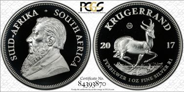 2017 1 Rand 50th Anniv. Krugerrand Silver PR69DCAM