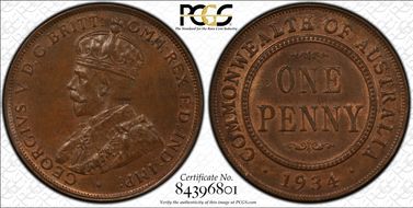 1934 (m) 1D MS64BN