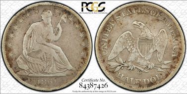 1861-O 50C W-15, CSA, Speared Olive N1