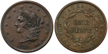 1839 1C N-5, Booby Head AU53BN