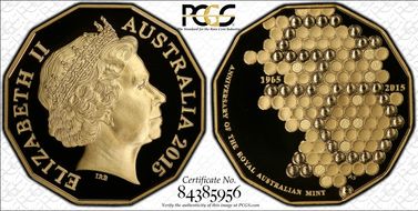 2015 50C RAM 50th Anniversary Gold Plated PR69DCAM