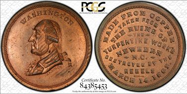 (1862) Medal Baker-621M, JAB W-10 Copper Jos. H. Merriam MS64RB