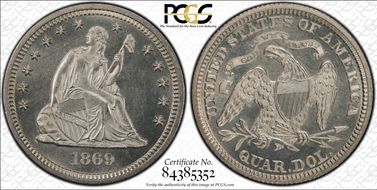 1869 25C MS64