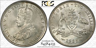1925(m & sy) Florin MS65+