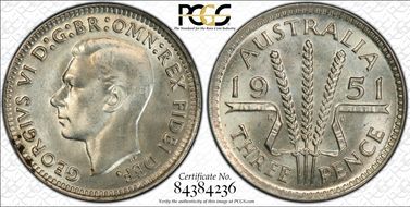 1951(m) 3D KM-44  Ag MS66