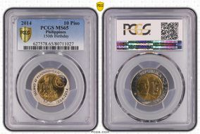 2014 10 Piso Apolinario 150th Birthday MS65