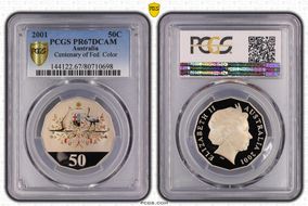 2001 50C Centenary of Federation Colorized PR67DCAM