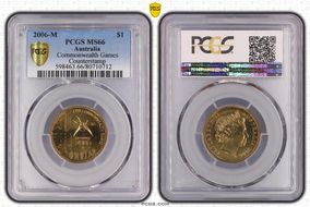 2006-M $1 Commonwealth Games Counterstamp MS66