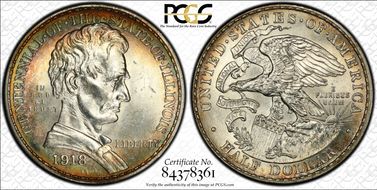 1918 50C Lincoln-Illinois MS65