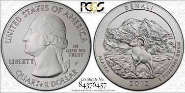 2012-P 25C Denali NP 5 oz Silver SP69