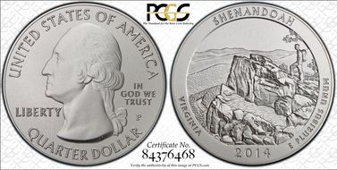 2014-P 25C Shenandoah NP 5 oz Silver - First Strike SP69