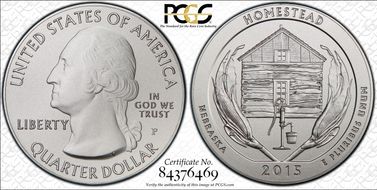 2015 25C Homestead NP 5 oz Silver First Strike MS69