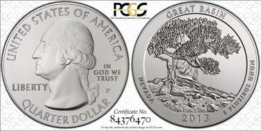 2013-P 25C Great Basin NP 5 oz Silver - First Strike SP69