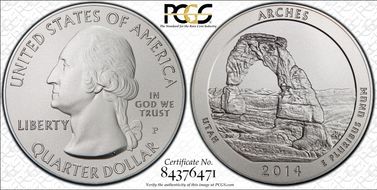2014-P 25C Arches NP 5 oz Silver SP70