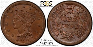 1853 1C MS66+ BN