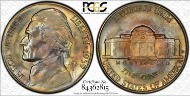 1939-D 5C Reverse of 1940 MS66