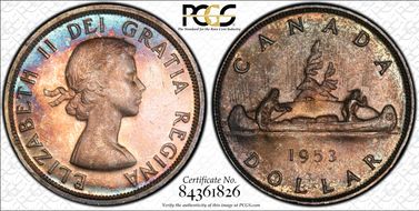 1953 S$1 Strap, SWL MS64