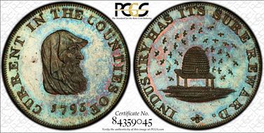 1795 Tk 1/2D DH-12 Cambridgeshire, County MS63BN