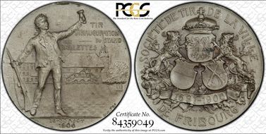 1906 Medal Fribourg R-421a Matte Ag SP65