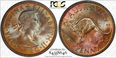 1953 A. (p) 1D MS65RB