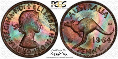 1964 Y. (p) 1D MS65+ RB