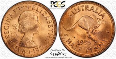 1959(m) 1/2D MS64RD
