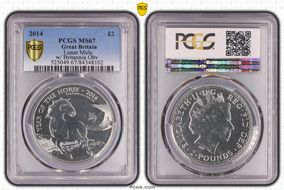 2014 £2 Lunar Mule w/ Britannia Obv MS67