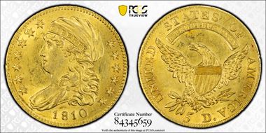 1810 $5 Small Date, Tall 5 MS63