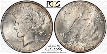 1923 $1 VAM 1D, Whisker Cheek MS63