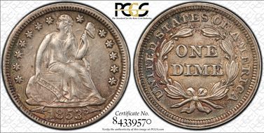 1853 10C Arrows AU50