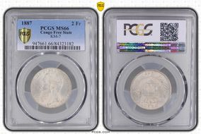 1887 2 Fr KM-7 Ag MS66