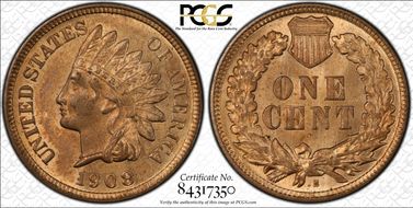 1908-S 1C MS64RB