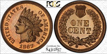 1867 1C PR66RB
