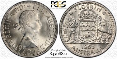 1963(m) Florin KM-60 Ag MS64