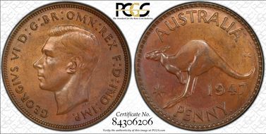 1947 Y. (p) 1D MS63BN