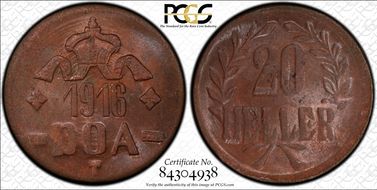 1916-T 20 Hel Copper B/B MS64BN