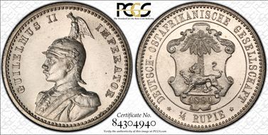 1891 1/4 Rup J-711 PR64