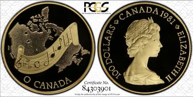 1981 $100 National Anthem PR69DCAM