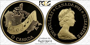 1981 $100 National Anthem PR69DCAM