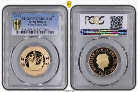 2011 £2 S-K27 Mary Rose Au PR70DCAM