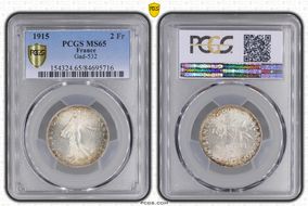 1915 2 Fr Gad-532 F-266 MS65