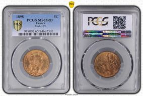 1898 5C Gad-165 F-119 MS65RD