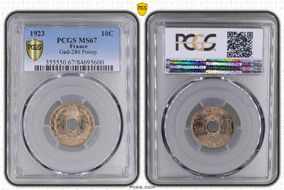 1923 10C Gad-286 F-138 Poissy MS67