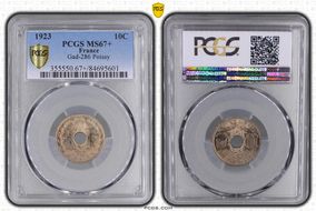 1923 10C Gad-286 F-138 Poissy MS67+