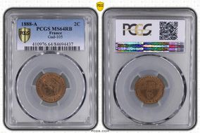 1888-A 2C Gad-105 F-109 MS64RB