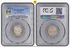 1871-A 1 Fr Gad-465 F-216 Grand A MS65